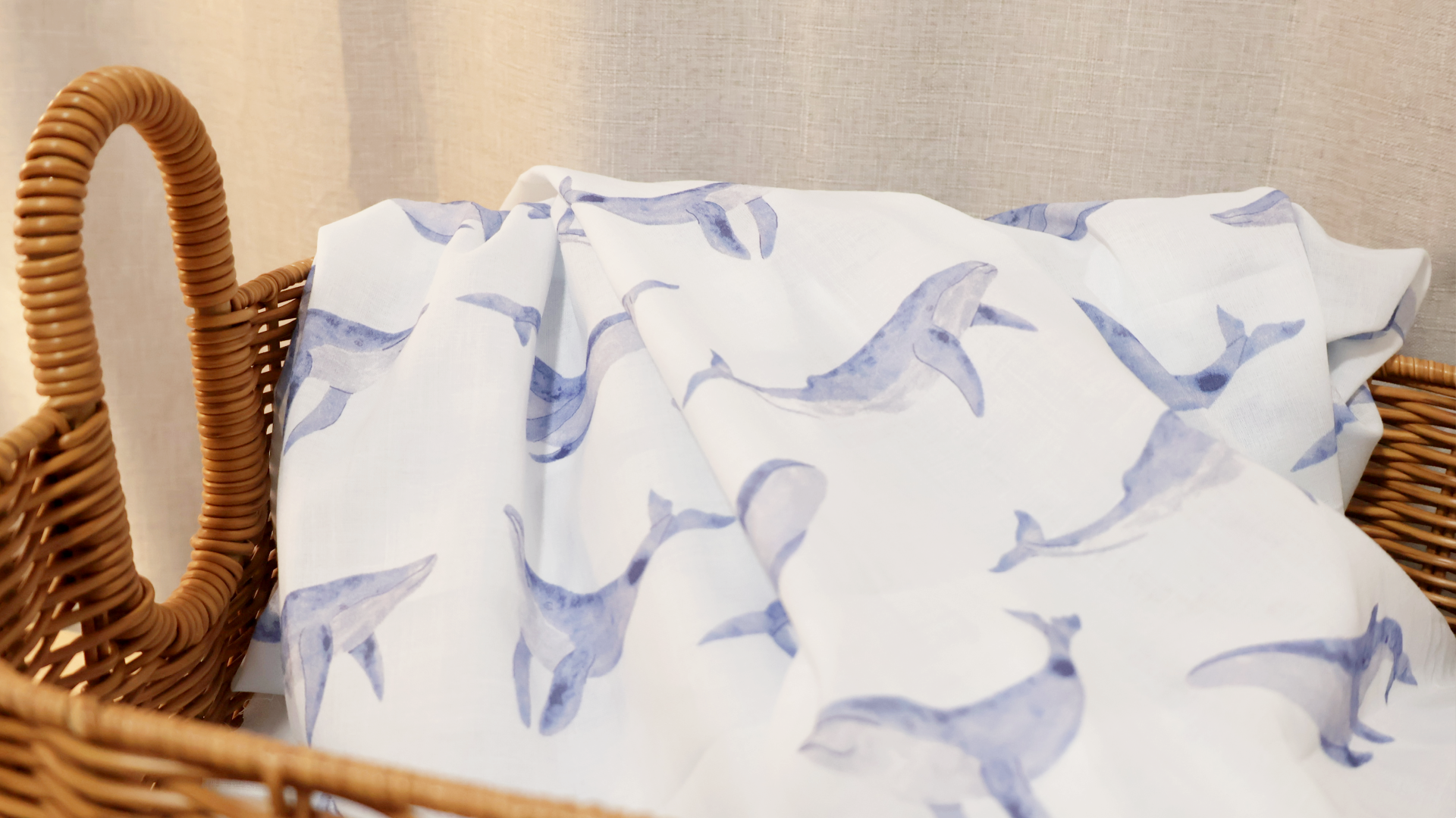 Whale Muslin Blanket Cotton